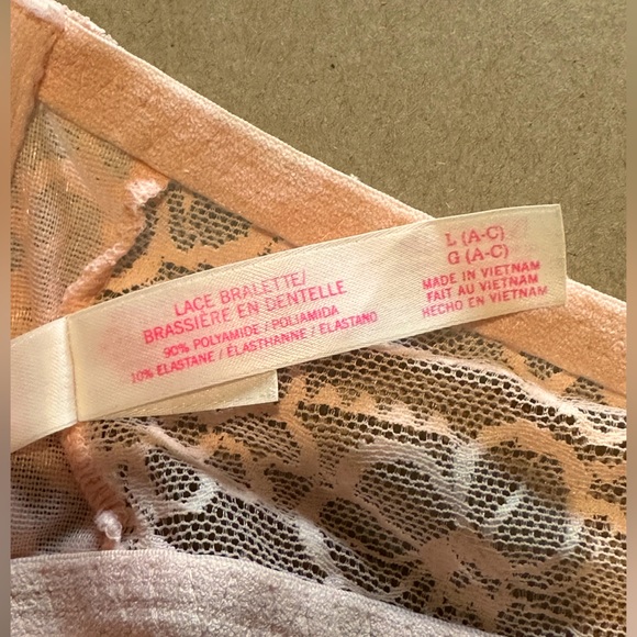 PINK Lace Bralette in Peach - Picture 3 of 6